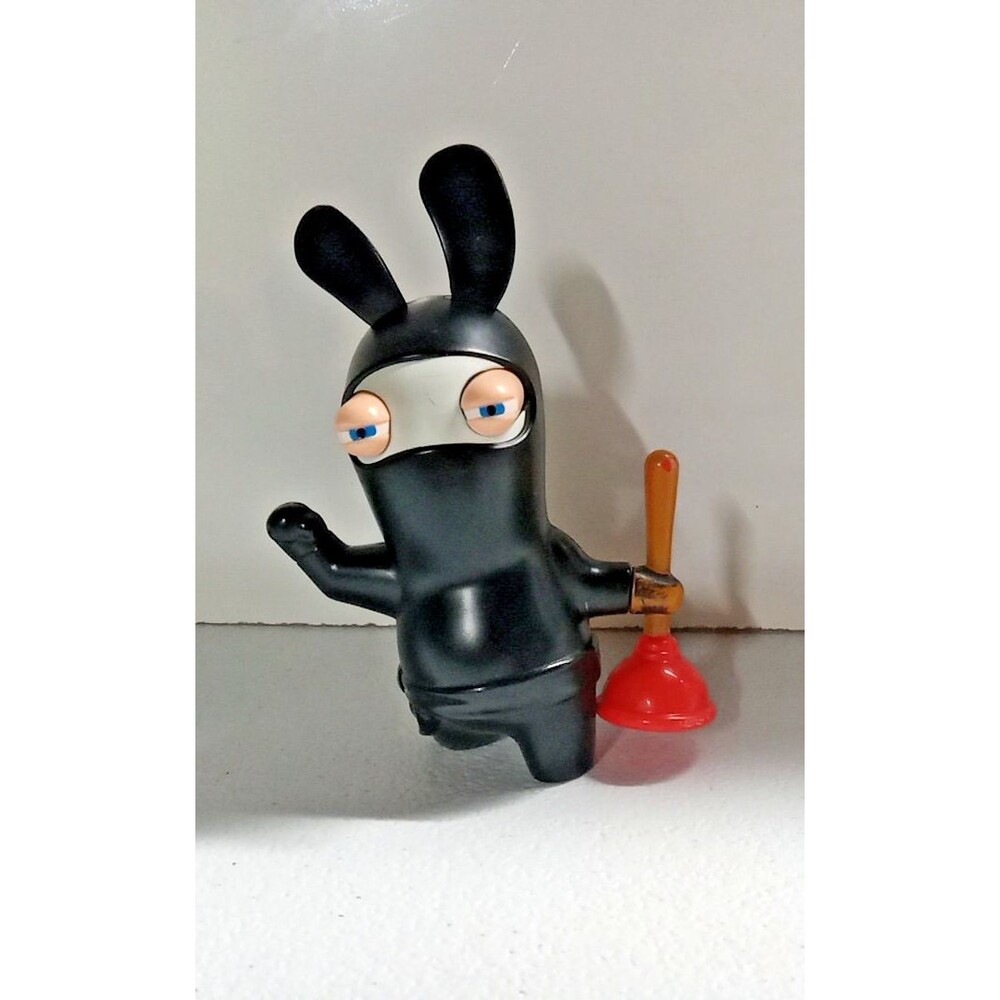 Works 2015 McDonald's Ubisoft Rabbids Ninja Rabbid Spinning Plunger #5 Figure